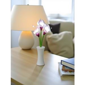 Zambak Tasarımlı Dekoratif Led Işıklı Lamba 27,5 cm x 7,5 cm