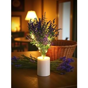 Lavanta Tasarımlı Dekoratif Led Işıklı Lamba 30 cm x 8 cm