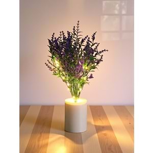 Lavanta Tasarımlı Dekoratif Led Işıklı Lamba 30 cm x 8 cm