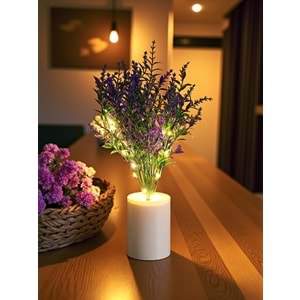 Lavanta Tasarımlı Dekoratif Led Işıklı Lamba 30 cm x 8 cm