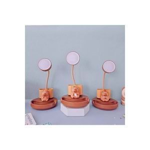 Capybara LED Masa Lambası – USB Şarjlı, Kalemlik, Telefon ve Kalemtıraşlı