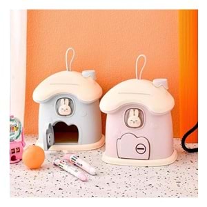 LED Işıklı Sevimli Ev Kumbara + Sticker Hediyeli – Çocuk Gece Lambası ve Biblo