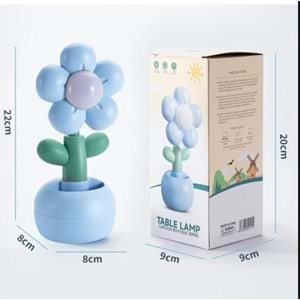 USB Şarjlı Çiçek Tasarımlı LED Masa Lambası – Kalemlikli Gece Lambası
