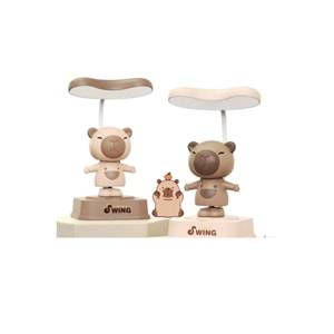 Neşeli Kapibara ( Capybara ) Sallanan Figürlü LED Masa Lambası 18,7 cm x 11,5 cm