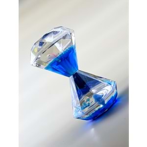 Mistik Mavi Elmas Sulu Kum Saati – Deniz Canlıları ve Kabarcık Efekti (14 cm)