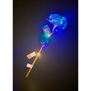 Işıklı Sonsuzluk Gülü (LED Işıklı Mavi Galaksi Gül) – Özel Hediye Kutulu (23 cm)