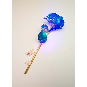 Işıklı Sonsuzluk Gülü (LED Işıklı Mavi Galaksi Gül) – Özel Hediye Kutulu (23 cm)