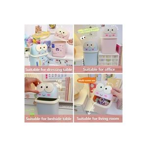 Mavi Renk Kurbağa Kalemlik Masaüstü Düzenleyici 21x14.5x14.8 cm Sert Plastik