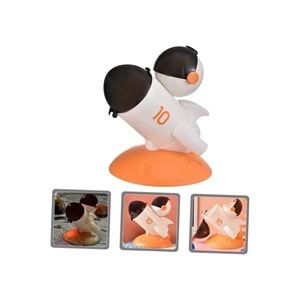 Sevimli Roket Kalemlik Turuncu | 20x16x16 cm Plastik Masaüstü Düzenleyici