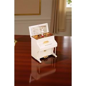 Büyük Boy Dans Eden Balerinli Piyano Müzik ve Takı Kutusu – Nostaljik Dekoratif Kurmalı Piyano (21 cm)