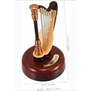 Klasik Arp Tasarımlı Müzik Kutusu – Zarafet ve Melodinin Buluştuğu Dekoratif Hediye