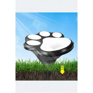 Sevimli Kedi Patisi Solar Bahçe Lambası - Otomatik Yanan Dekoratif Aydınlatma