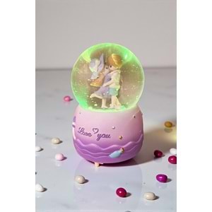 Aşıklar Işıklı & Müzikli Kar Küresi – Otomatik Kar Püskürtmeli Büyük Boy