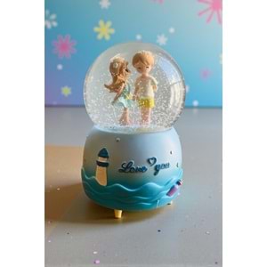 Aşıklar Işıklı & Müzikli Kar Küresi – Otomatik Kar Püskürtmeli Büyük Boy