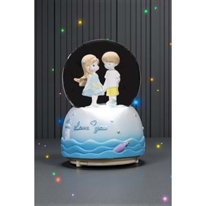 Aşıklar Işıklı & Müzikli Kar Küresi – Otomatik Kar Püskürtmeli Büyük Boy