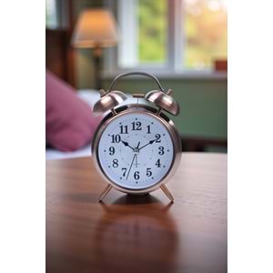 Büyük Boy Metal Bakır Çalar Saat | Şık ve Dekoratif Masa Saati