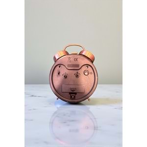 Büyük Boy Metal Bakır Çalar Saat | Şık ve Dekoratif Masa Saati