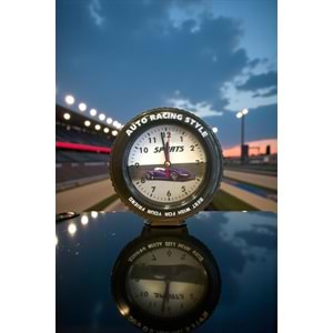 Araba Tekerleği Tasarımlı Alarm Özellikli Masa Saati – 14x14x4 cm