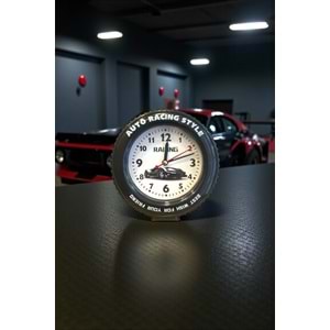 Araba Tekerleği Tasarımlı Alarm Özellikli Masa Saati – 14x14x4 cm