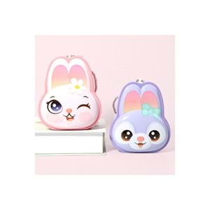 Sevimli Tavşan Tasarımlı Kilitli Metal Kumbara – 12.5x9x14.5 cm, Renkli, Dayanıklı