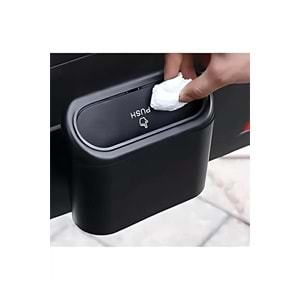 Araba Çöp Kutusu Araç İçi Taşınabilir Kapaklı Organizer Çöp Kovası İtme Kapaklı Kova