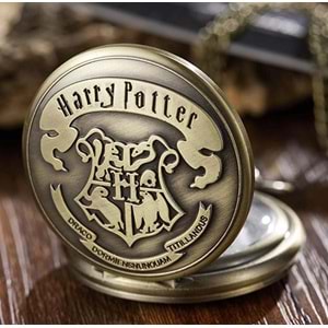 Retro Vintage Harry Potter Arma Tasarımlı Köstekli Cep Saati