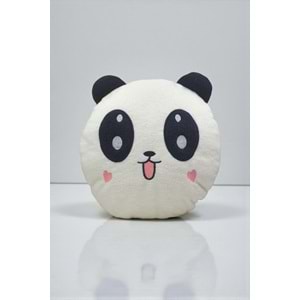 Peluş Panda Tasarımlı Yastık 30 cm – Yumuşak Elyaf Dolgulu Polar Kumaş