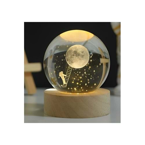 Aya Çıkan Astronot Temalı Cam Küre 6 cm