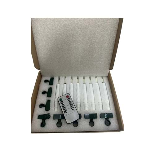 Alevsiz Mandallı Şamdan Mum 8 li Set Uzaktan Kumandalı Noel Özel Gün İçin 13 cm
