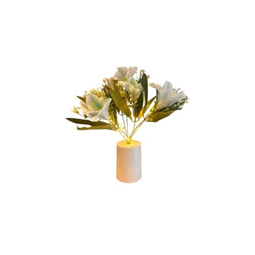 Lilyum Dekoratif Led Işıklı Lamba 27 cm x 8 cm