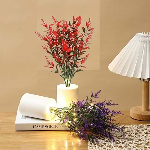 Lavanta Tasarımlı Dekoratif Led Işıklı Lamba 30 cm x 8 cm
