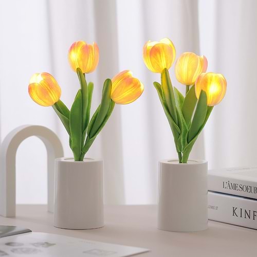 Işıklı Lale Dekoratif Gece Lambası 27 cm x 9 cm