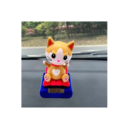 Güneş Enerjili Dans Eden Kedi Tasarımlı Biblo