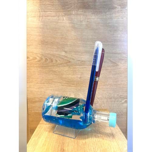 Işıklı Deniz Temalı Gemi Sulu Kalemlik – LED'li Masa Dekoru (14.5 cm)