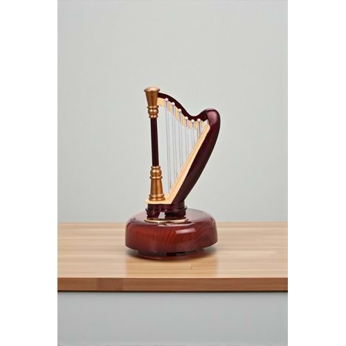 Klasik Arp Tasarımlı Müzik Kutusu – Zarafet ve Melodinin Buluştuğu Dekoratif Hediye