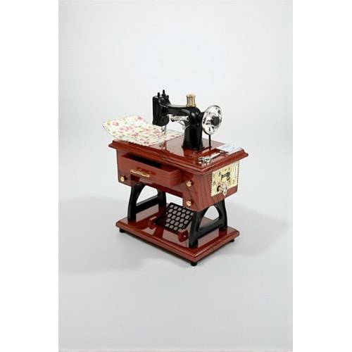 Dikiş Makinası Şeklinde Dekoratif Müzik Kutusu – Retro Tasarım (20x15x9,5 cm)