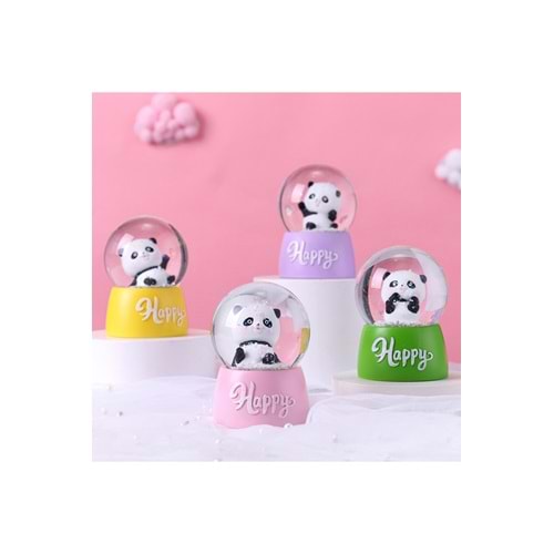 Sevimli Panda Tasarımlı Işıklı Kar Küresi – Çocuklar İçin Işıklı 9,2x6,7 cm