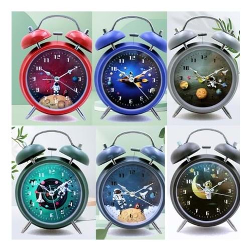 Astronot Tasarımlı Masa Üstü Büyük Boy Alarmlı Çalar Saat