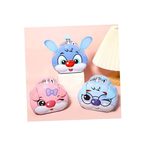 Sevimli Tavşan Şekilli Kumbara – 13,5x12x7 cm, Dekoratif ve Fonksiyonel, Çocuk Hediye, Metal