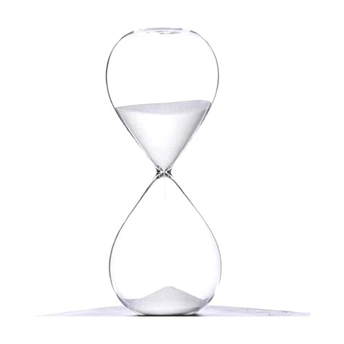 CAM KUM SAATİ 1 SAAT 24 CM - Beyaz
