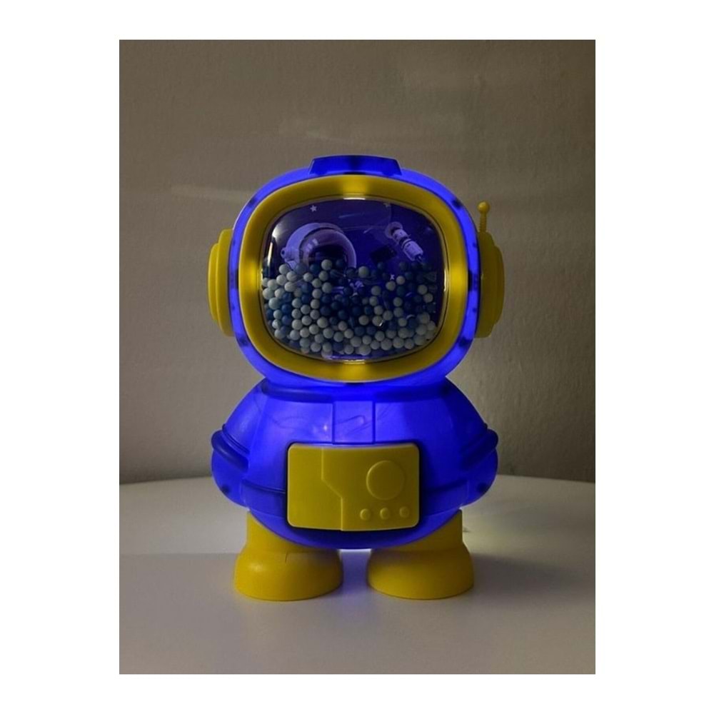 Işıklı Astronot Tasarımlı Kumbara 11 Cm X 11 Cm 17,6 cm