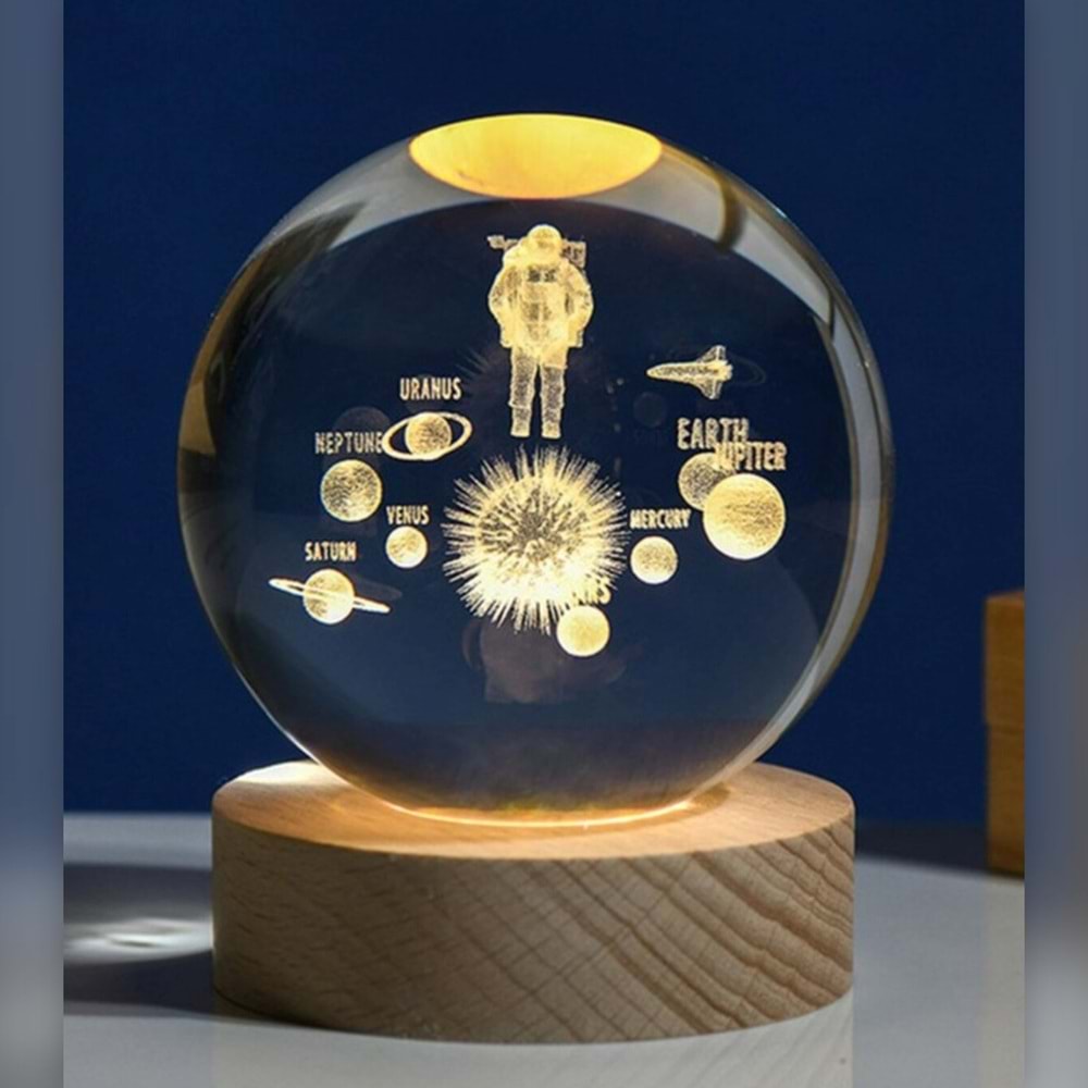 Uzay ve Astronot Temalı Cam Küre 6 cm