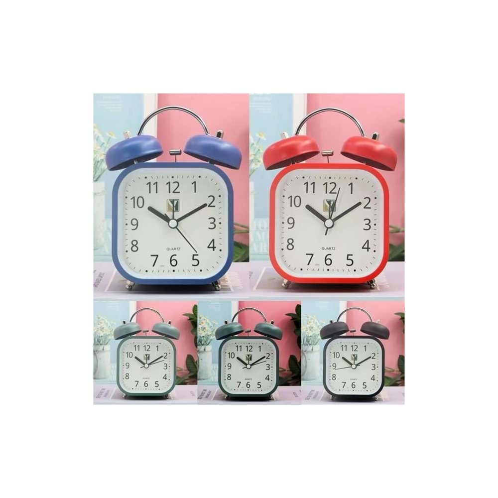 Kare Metal Masa Saati – Dekoratif ve Şık Tasarım 11x5,2x15 cm