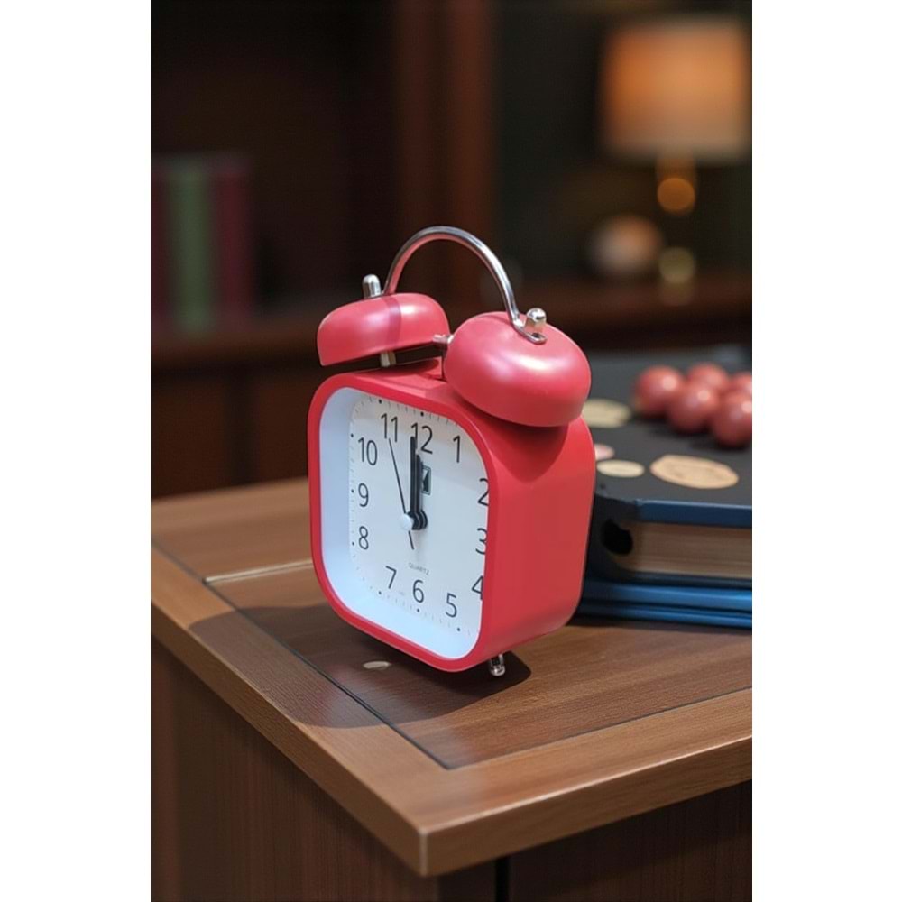 Kare Metal Masa Saati – Dekoratif ve Şık Tasarım 11x5,2x15 cm