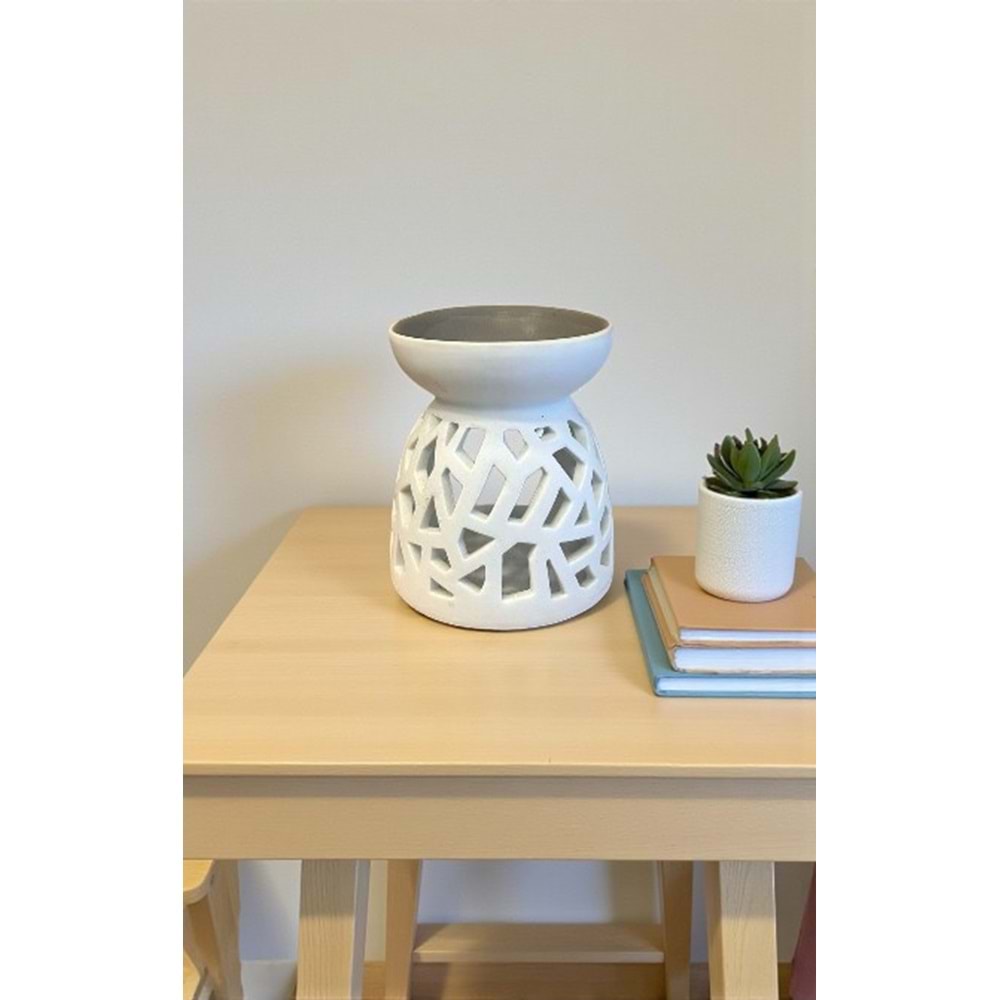 Nordic Tarzı Petek Desenli Seramik Buhurdanlık