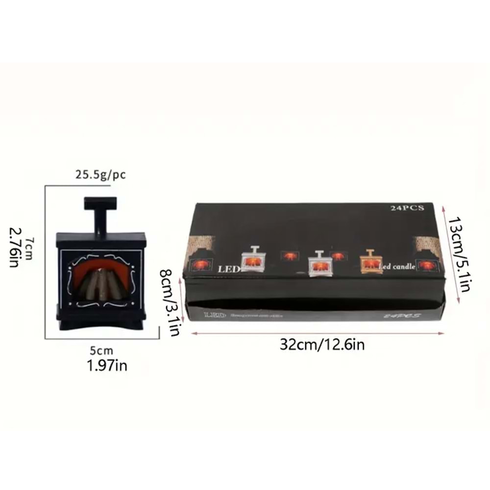 Mini Şömine Tasarımlı Sevimli Led Lamba 7 cm x 5 cm