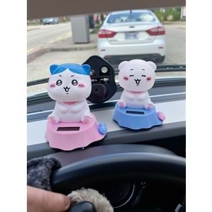 Sevimli Sallanan Kedi Figürü Solar Biblo – Araba ve Masa Dekoru (11 cm)