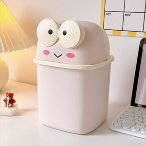 Pembe Renk Kurbağa Kalemlik Masaüstü Düzenleyici 21x14.5x14.8 cm Sert Plastik