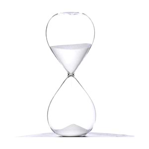 CAM KUM SAATİ 1 SAAT 24 CM - Beyaz