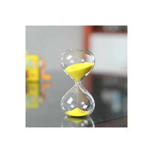 CAM KUM SAATİ 1 SAAT 24 CM - Sarı